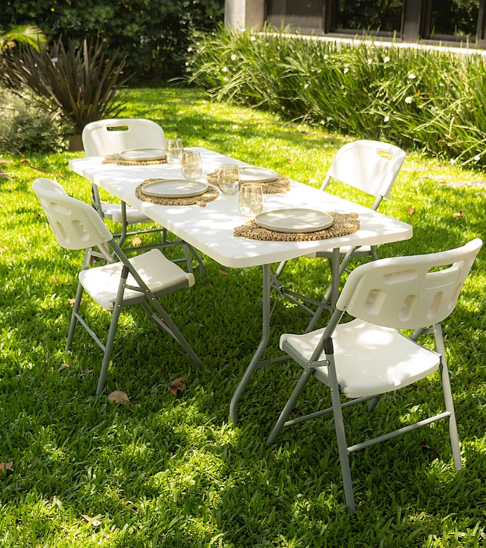 Mesa Plegable 1.80m – Reforzada – Color Blanco